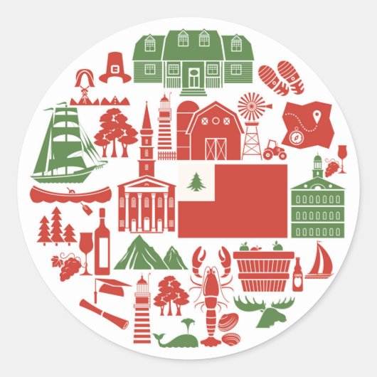 Nieuwe Engelstalige pictogrammen Ronde Sticker (Voorkant)