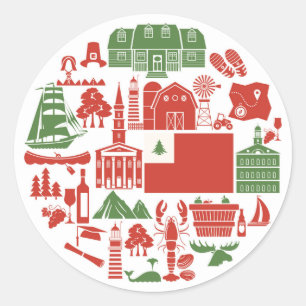 Nieuwe Engelstalige pictogrammen Ronde Sticker