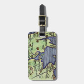 NIEUWE ENGLAND KAART 1677 BAGAGELABEL (Voorkant verticaal)