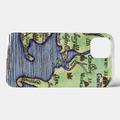 NIEUWE ENGLAND KAART 1677 Case-Mate iPhone CASE (Achterkant (horizontaal))