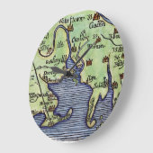 NIEUWE ENGLAND KAART 1677 GROTE KLOK (Hoek)