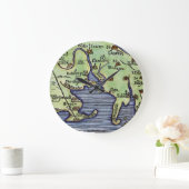 NIEUWE ENGLAND KAART 1677 GROTE KLOK (Huis)