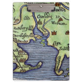 NIEUWE ENGLAND KAART 1677 KLEMBORD (Voorkant)