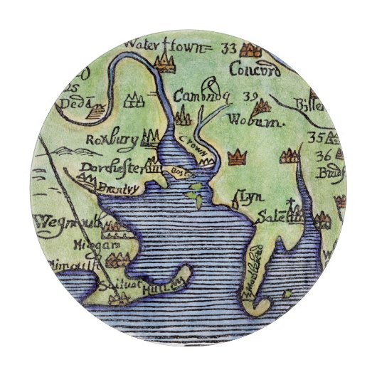 NIEUWE ENGLAND KAART 1677 SNIJPLANK (Voorkant)