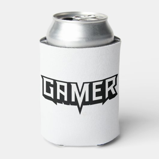 Nieuwe Era_Gamer Logo-BW op Transparant Blikjeskoeler (Blikje Voorkant)