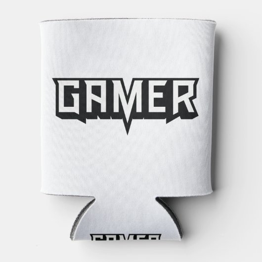 Nieuwe Era_Gamer Logo-BW op Transparant Blikjeskoeler (Voorkant)