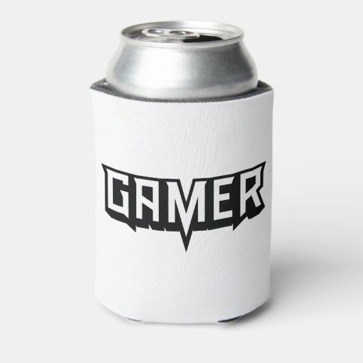 Nieuwe Era_Gamer Logo-BW op Transparant Blikjeskoeler (Blikje Achterkant)