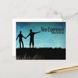 "Nieuwe ervaringen" Motivatiebevestiging Briefkaart
