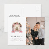 Nieuwe Familie Home Roze Rustiek Verhuisaankondigi Aankondigingskaart (Voorkant / Achterkant)