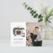 Nieuwe familie huis rustieke bewegende aankondigin aankondigingskaart (Staand voorkant)