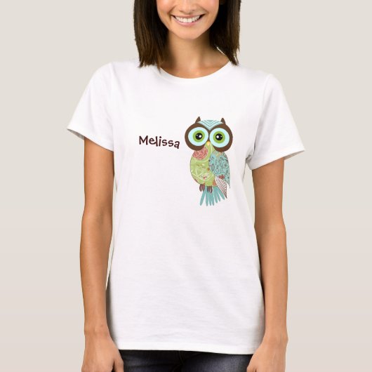 Nieuwe Fancy Funky Owl Women's T Shirts (Voorkant)