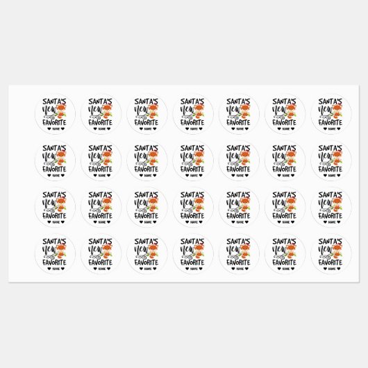 Nieuwe favoriet voor kerstman labels (Vel)
