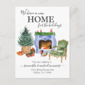 Nieuwe Feestdagen van het Huis Bewegende Waterverf Aankondigingskaart (Voorkant)