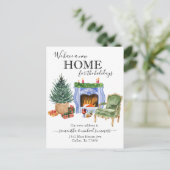 Nieuwe Feestdagen van het Huis Bewegende Waterverf Aankondigingskaart (Staand voorkant)