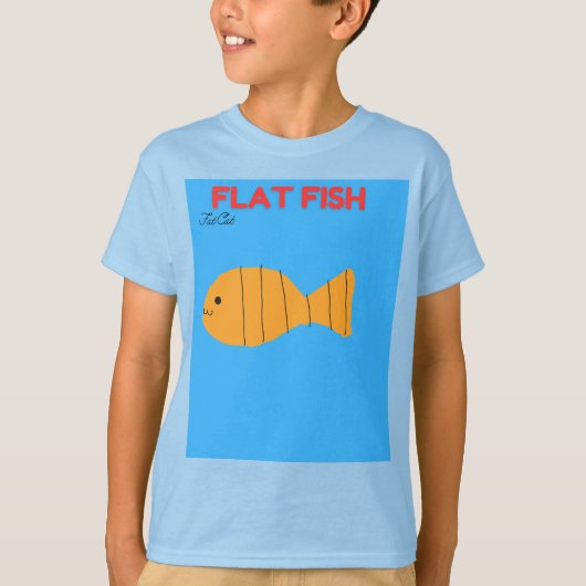 Nieuwe Flat Fish Fat kat beste vriend T-shirt (Voorkant)