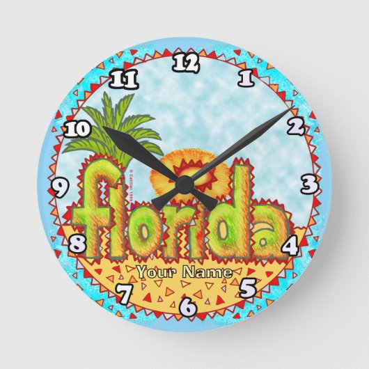 Nieuwe Florida Zon Ronde Klok (Voorkant)