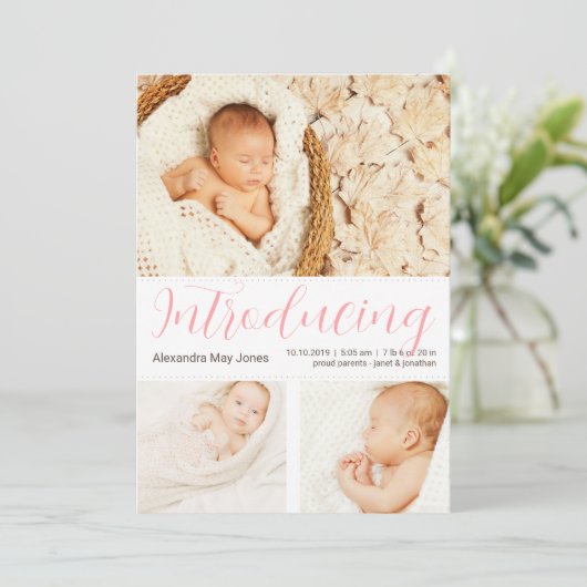 Nieuwe foto van Baby Girl Kaart (Staand voorkant)