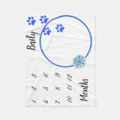 Nieuwe foto van Pet Dog Cat Milestone Blue Fleece Deken (Voorkant)