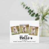 Nieuwe foto van Pet Hallo Puppy Dog Shower Uitnodi Aankondigingskaart (Staand voorkant)