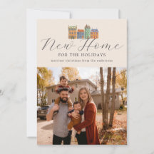 Nieuwe fotokaart voor thuis met tekening van gebou