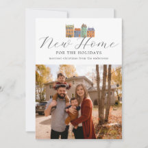 Nieuwe fotokaart voor thuis met tekening van gebou