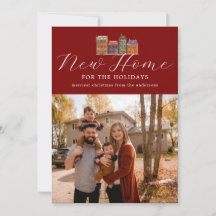 Nieuwe fotokaart voor thuis met tekening van gebou