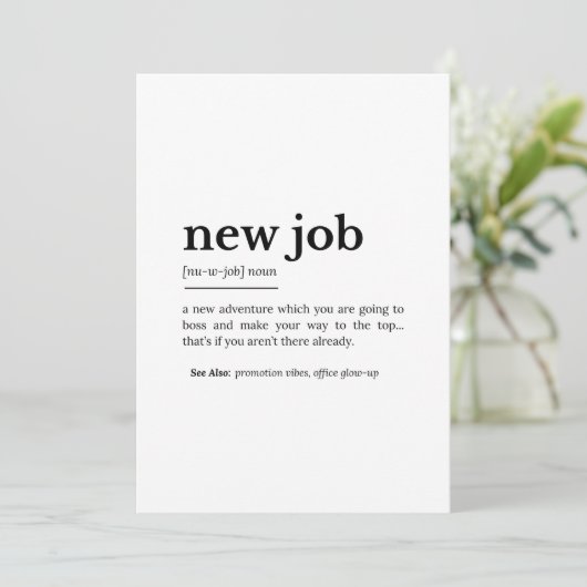 Nieuwe functieomschrijving – Grappige Motivatie ty (Staand voorkant)