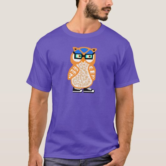 Nieuwe Funny Hipster Owl Mannen Paarse T-shirt Gif (Voorkant)