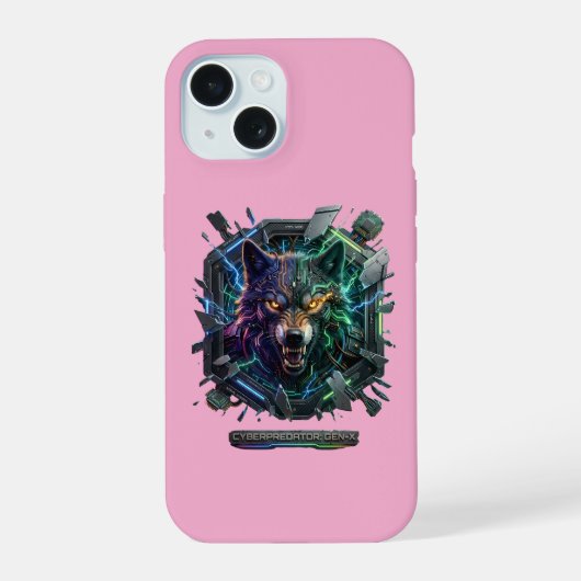 Nieuwe futuristische robotachtige jager iPhone 15 case (Achterkant)