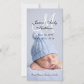 Nieuwe geboorteaankondiging foto kaarten voor jong (Voorkant)