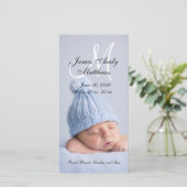 Nieuwe geboorteaankondiging foto kaarten voor jong (Staand voorkant)