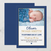 Nieuwe geboorteaankondiging jongen bedankkaart aankondiging (Voorkant / Achterkant)