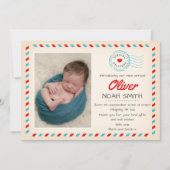 Nieuwe geboorteaankondiging jongen/bedankkaart bedankkaart (Voorkant)