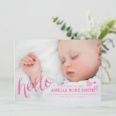 Nieuwe geboortekaart voor meisje/bedankkaart bedankkaart (Staand voorkant)