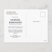 Nieuwe geboortekoning l Geboorteaankondiging Kerst Feestdagenkaart (Achterkant)