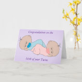 Nieuwe geboren tweelingen gepersonaliseerd kaart (Gele Bloem)