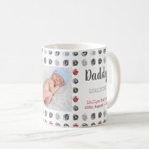 Nieuwe gekwalificeerde papa Aangepaste geboortegeg Koffiemok