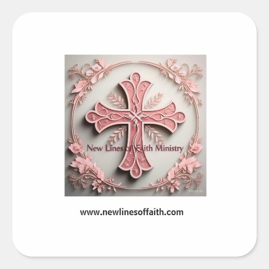 Nieuwe geloofslijnen 2025 vierkante sticker (Voorkant)