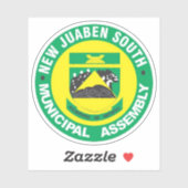 Nieuwe gemeenteraad van Juaben Zuid, logo, Ghana Sticker (Vel)