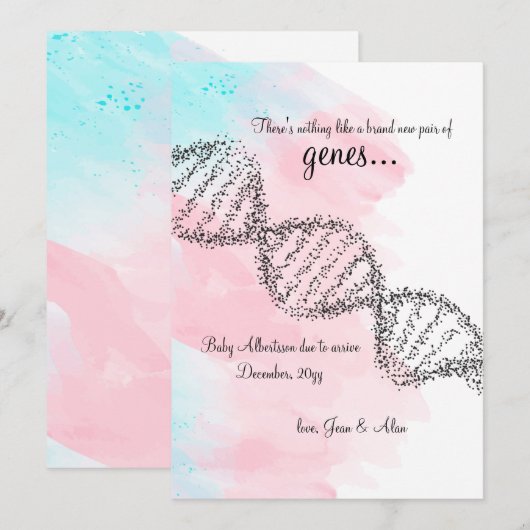 Nieuwe genen zwangerschap aankondiging (Voorkant / Achterkant)