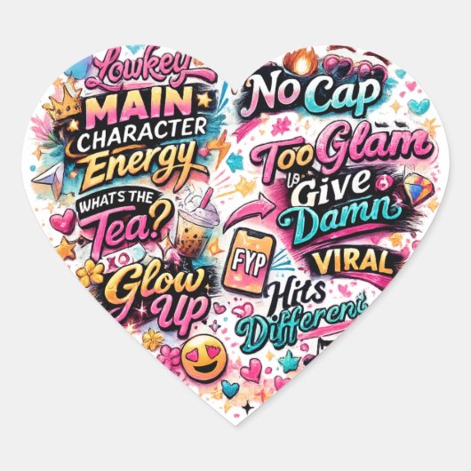 Nieuwe generatie stickers. hart sticker (Voorkant)