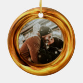 Nieuwe getrouwde gouden ring en nieuw jaar keramisch ornament (Achterkant)