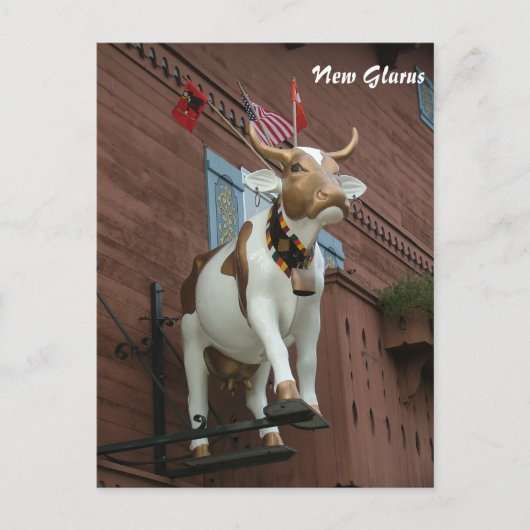 Nieuwe Glarus Cow Briefkaart (Voorkant)