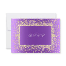 Nieuwe Glitter Paarse Amethyst Gold RSVP