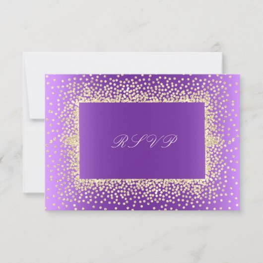 Nieuwe Glitter Paarse Amethyst Gold RSVP (Voorkant)