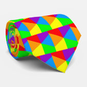 Nieuwe Golf Regenboog Driehoeken Stropdas (Opgerold)