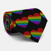 Nieuwe Golf Regenboog Harten Stropdas (Opgerold)