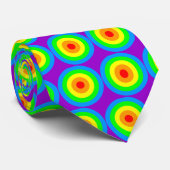 Nieuwe Golf Regenboogcirkels Stropdas (Opgerold)
