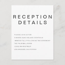 Nieuwe Goth-minimalistische bijlagekaart Informatiekaartje