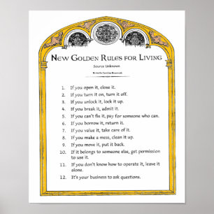 Nieuwe gouden regels voor het leven poster